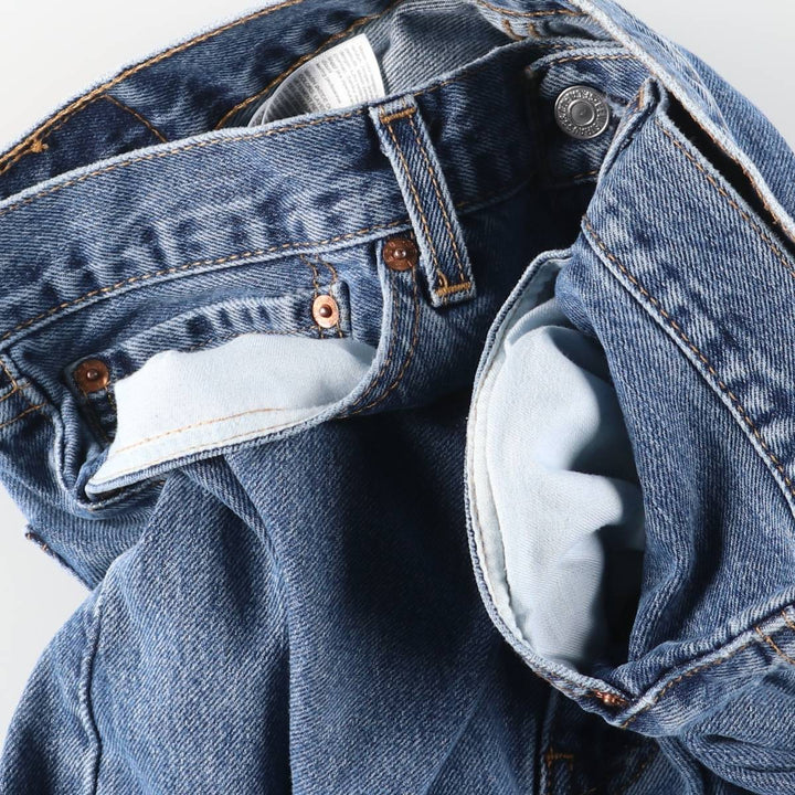 Levi's 505 tapered denim pants for men, size w37 cotton blue type Vintage Second Hand