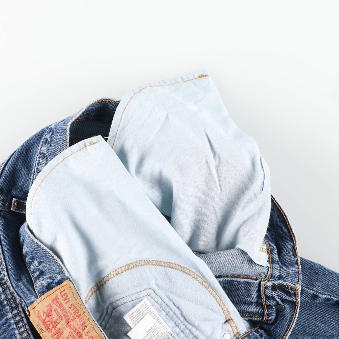 Levi's 505 tapered denim pants for men, size w37 cotton blue type Vintage Second Hand