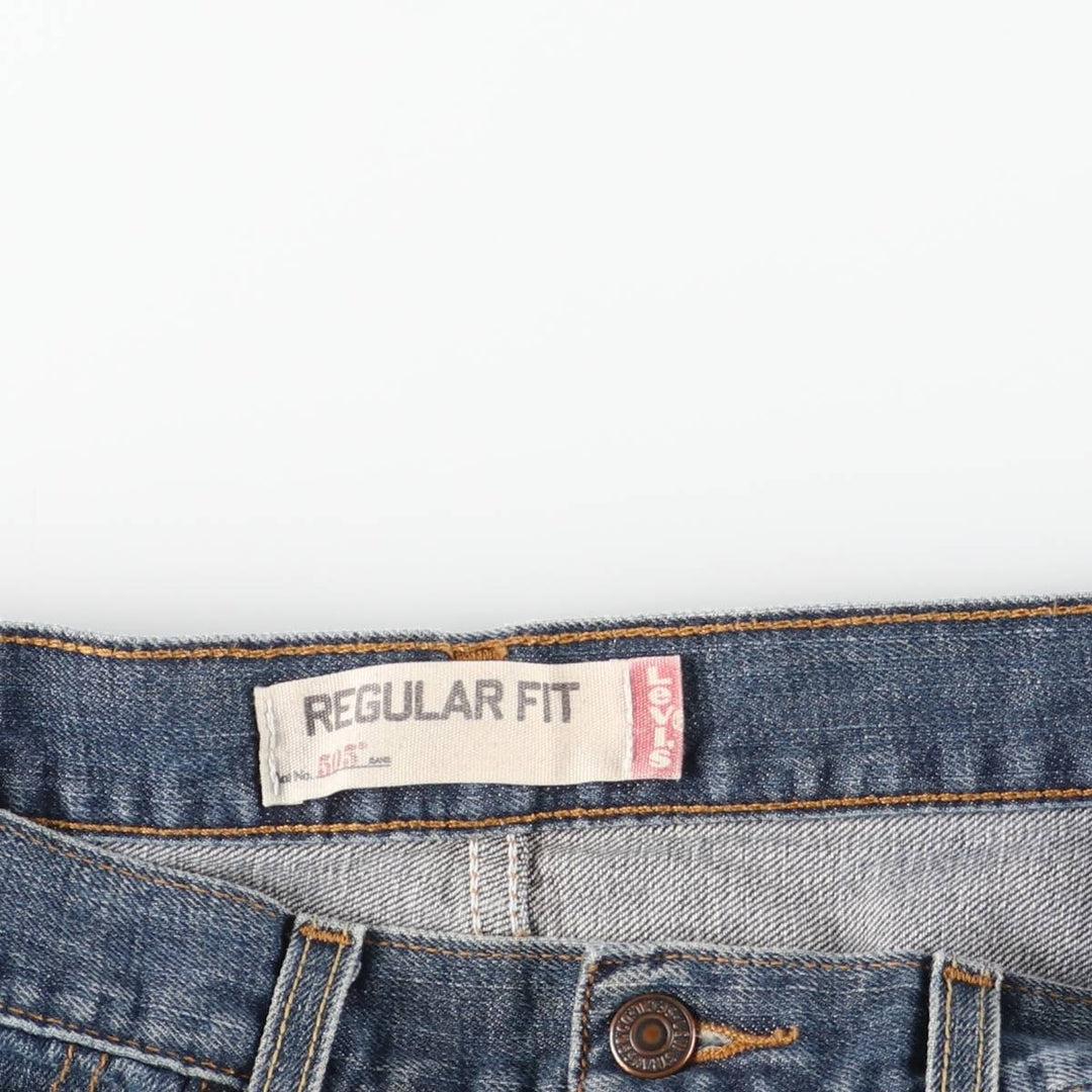 00'S Levi's 505 REGULAR FIT tapered denim pants for men, size w33 cotton blue type Vintage Second Hand