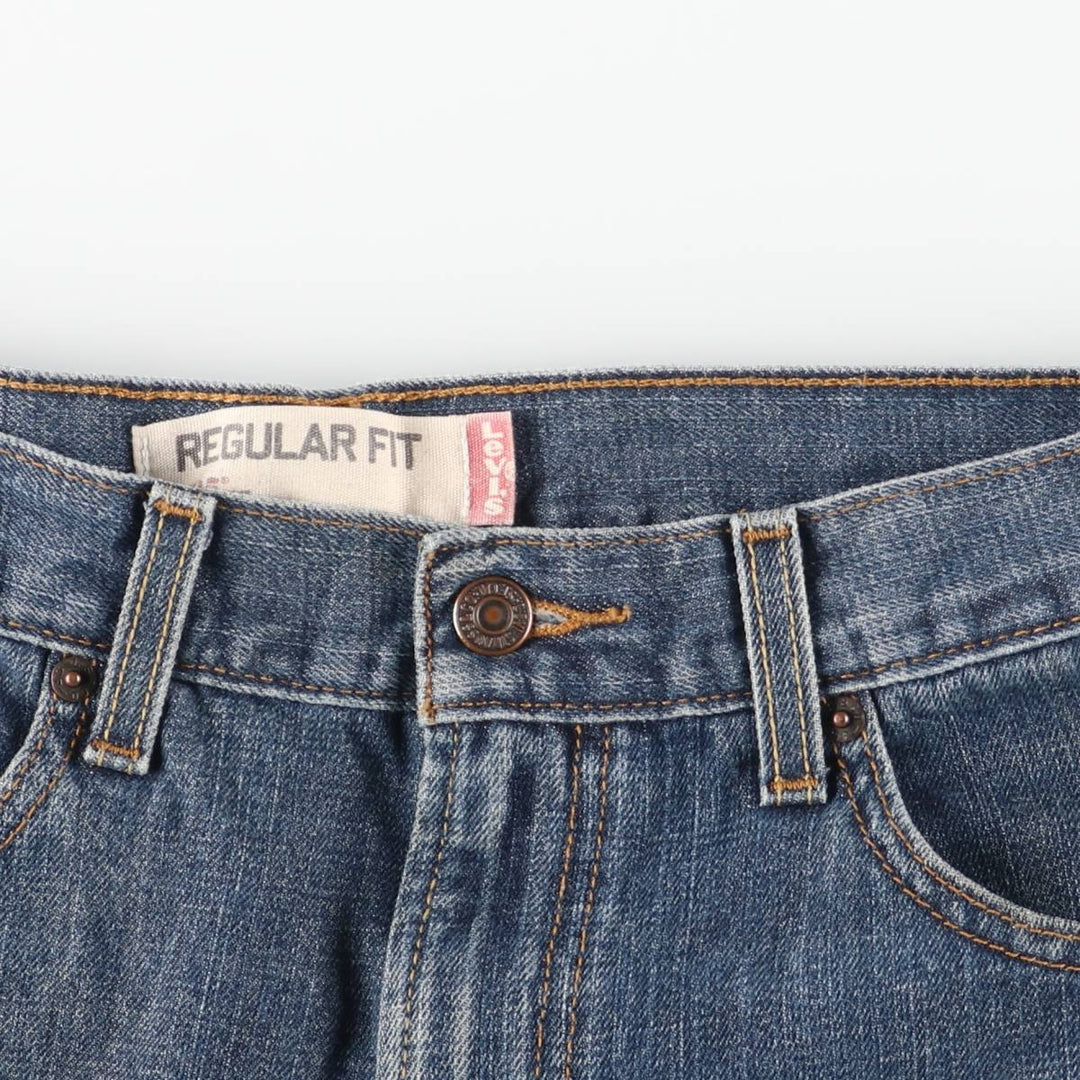 00'S Levi's 505 REGULAR FIT tapered denim pants for men, size w33 cotton blue type Vintage Second Hand