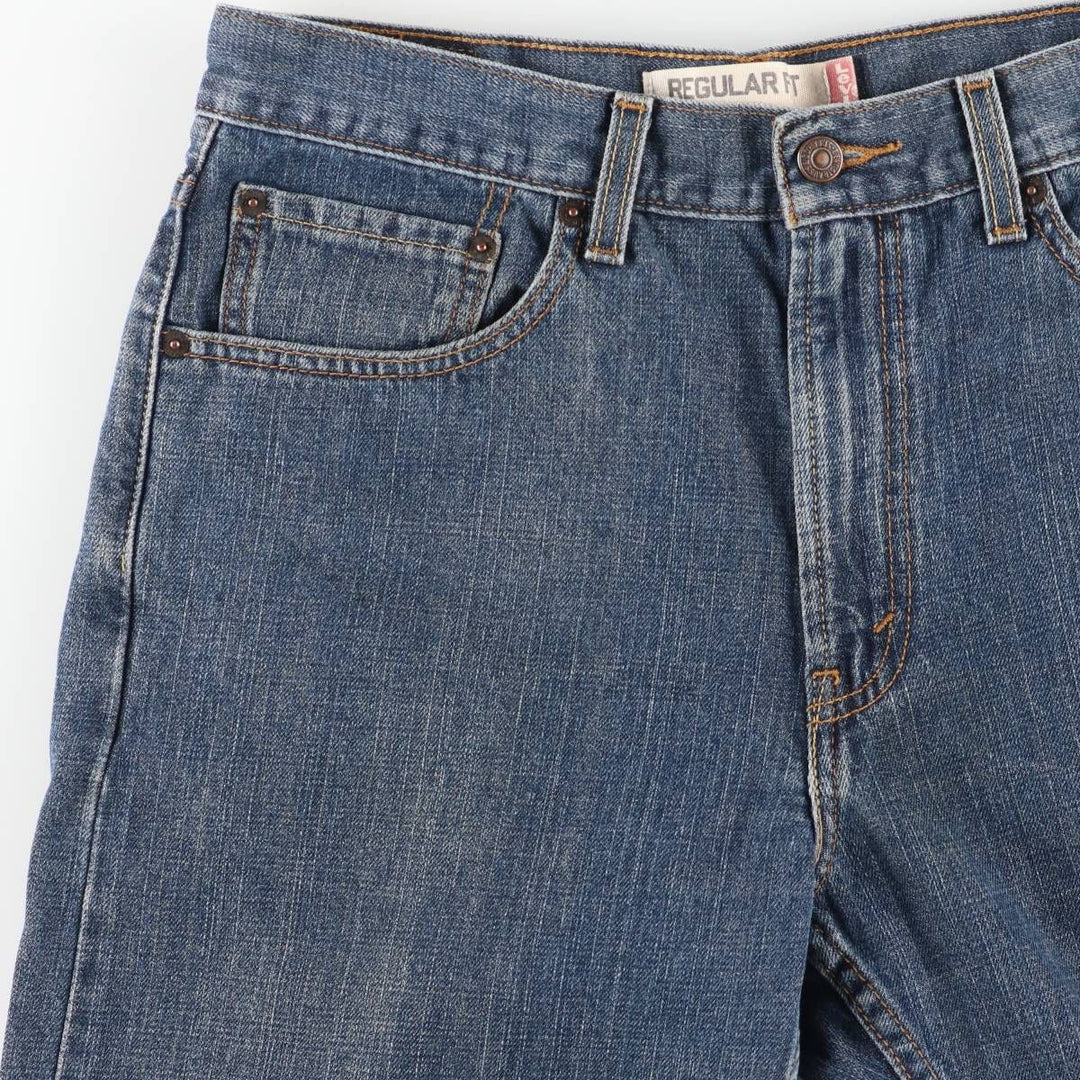 00'S Levi's 505 REGULAR FIT tapered denim pants for men, size w33 cotton blue type Vintage Second Hand
