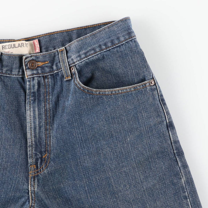 00'S Levi's 505 REGULAR FIT tapered denim pants for men, size w33 cotton blue type Vintage Second Hand