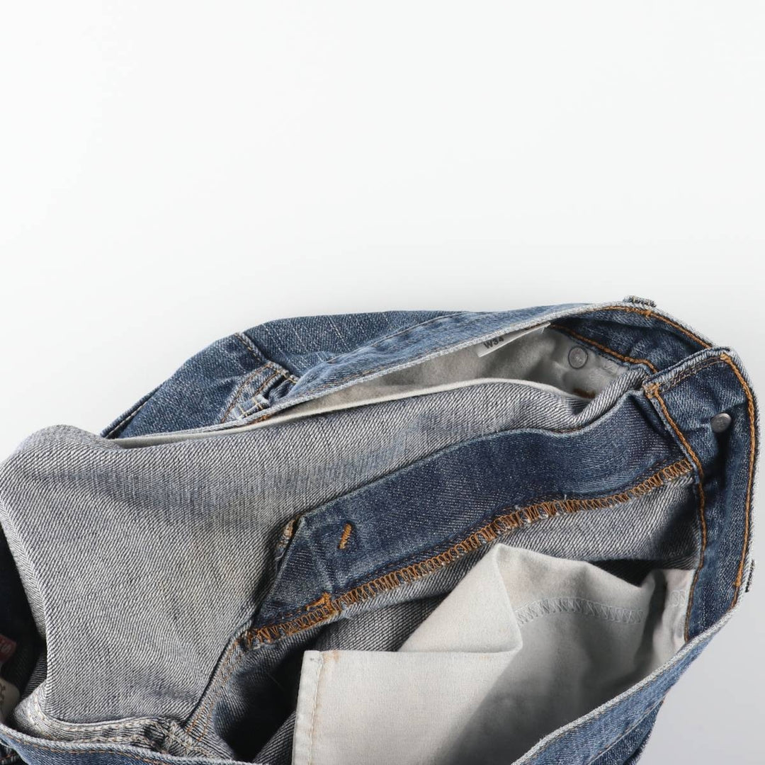 00'S Levi's 505 REGULAR FIT tapered denim pants for men, size w33 cotton blue type Vintage Second Hand