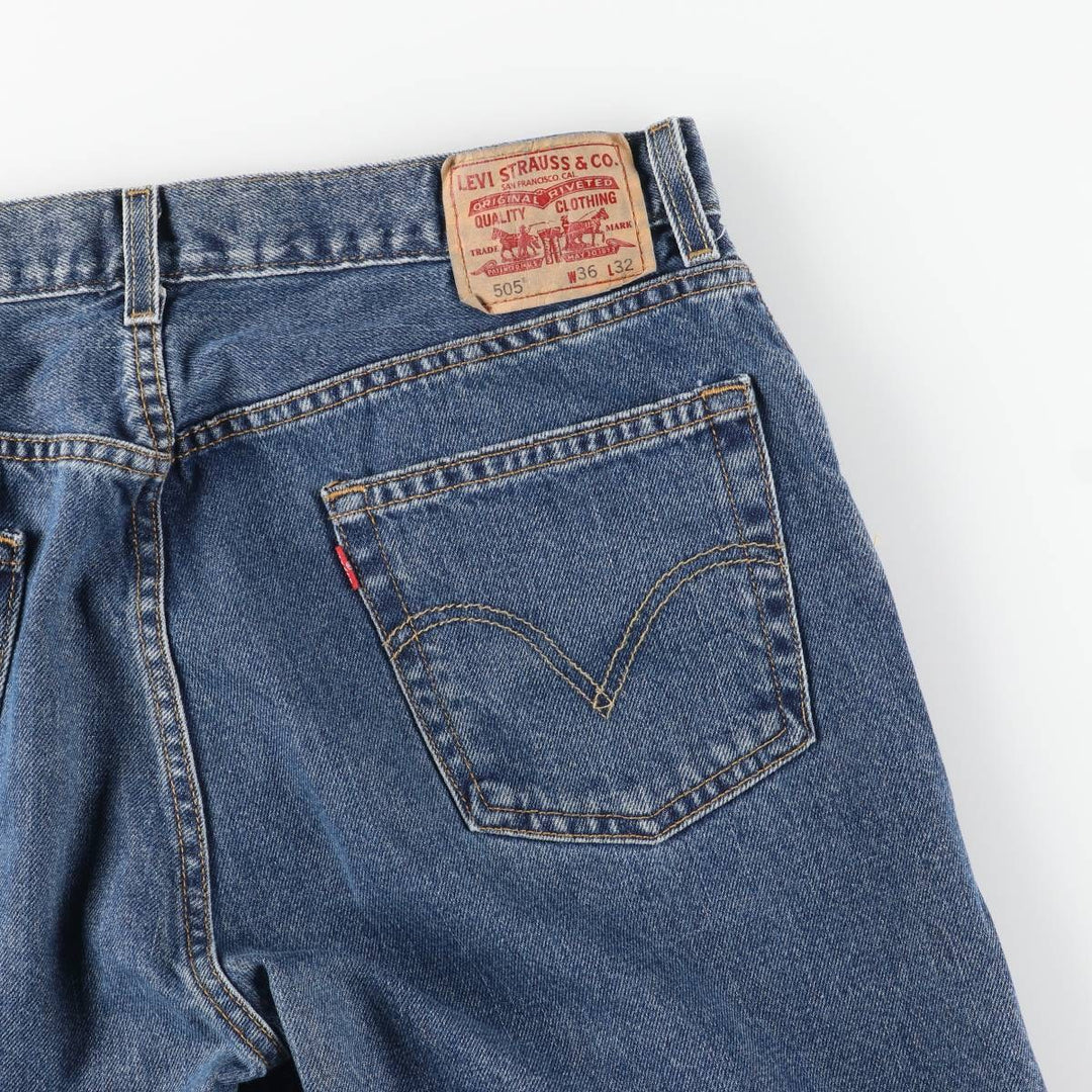 Levi's 505 REGULAR FIT tapered denim pants for men, size w35 cotton blue type Vintage Second Hand