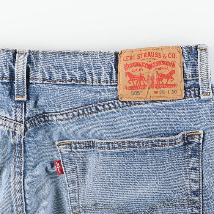 Levi's 505 tapered denim pants for men, size w36 cotton Blue type light blue Vintage Second Hand