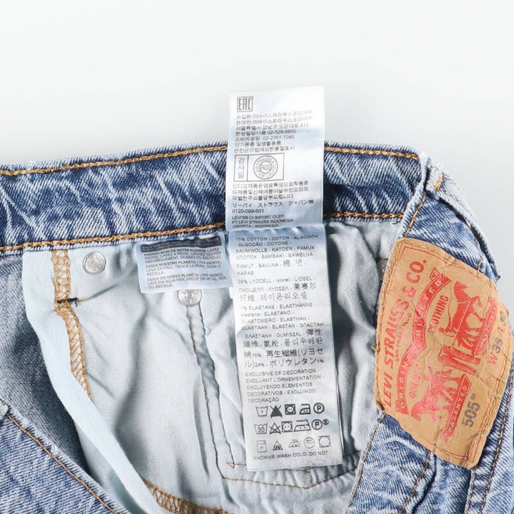Levi's 505 tapered denim pants for men, size w36 cotton Blue type light blue Vintage Second Hand