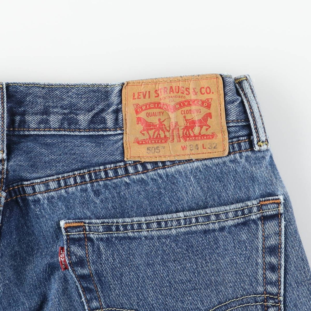 Levi's 505 Tapered Denim Pants, Men's Size 34, Zipper Fly cotton blue type Vintage Second Hand