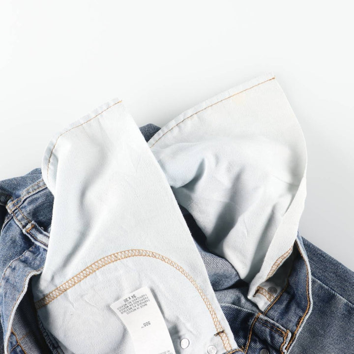 Levi's 505 tapered denim pants for men, size W34 cotton blue type Vintage Second Hand