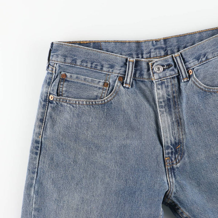 Levi's 505 tapered denim pants for men, size W34 cotton blue type Vintage Second Hand