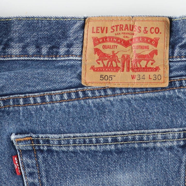 Levi's 505 tapered denim pants for men, size w36 cotton blue type Vintage Second Hand