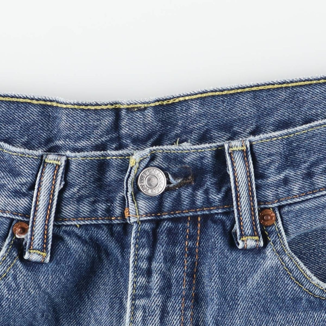 Levi's 505 tapered denim pants for men, size w36 cotton blue type Vintage Second Hand