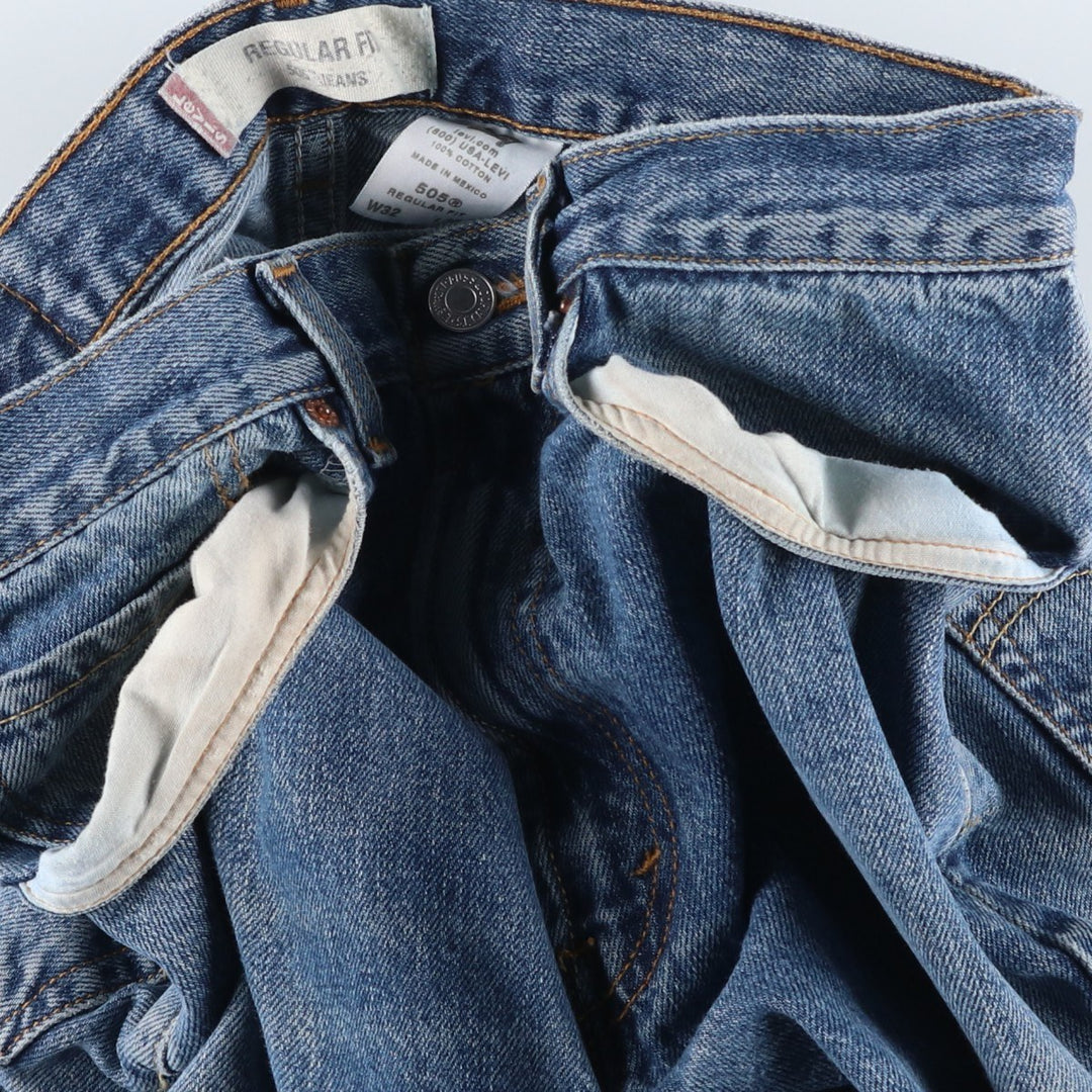 Levi's 505 REGULAR FIT tapered denim pants for men, size w31 cotton blue type Vintage Second Hand