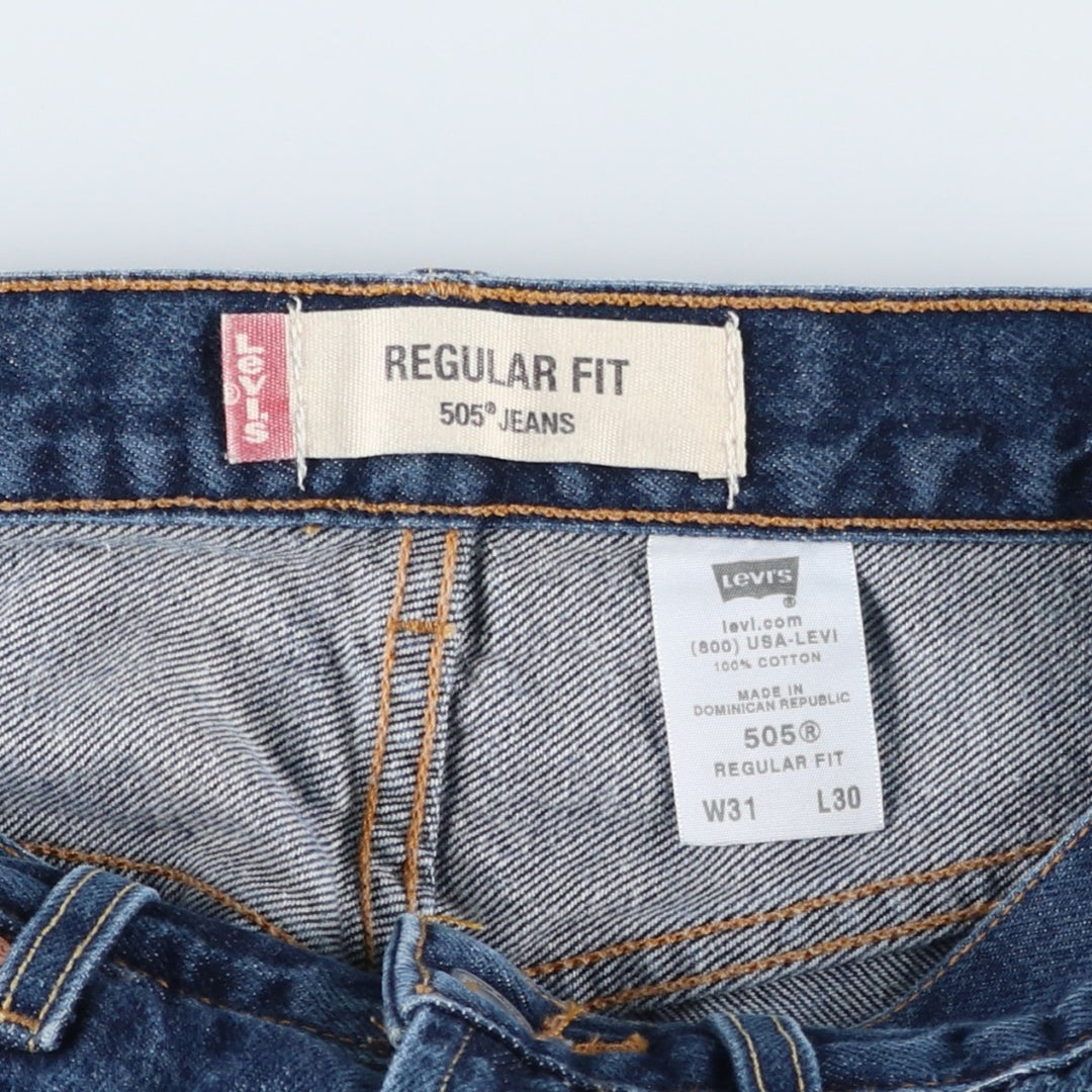 Levi's 505 Regular Fit Tapered Denim Pants, Men's, Size W30 cotton navy blue type Vintage Second Hand