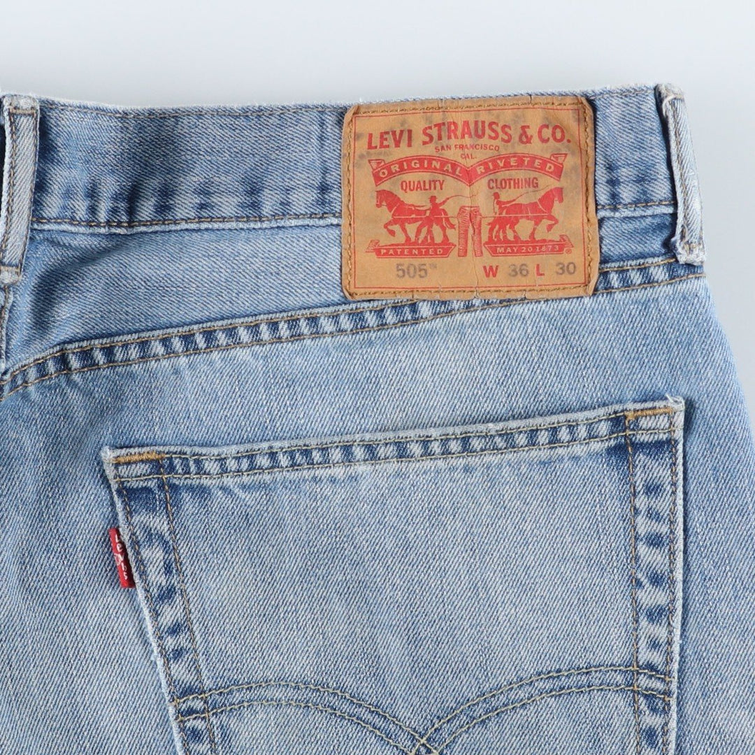 Levi's 505 tapered denim pants for men, size w37 cotton blue type Vintage Second Hand