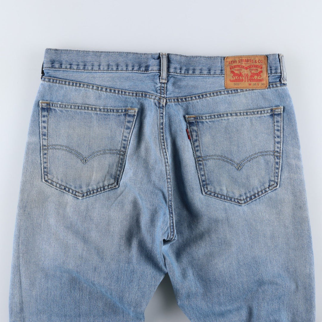 Levi's 505 tapered denim pants for men, size w37 cotton blue type Vintage Second Hand