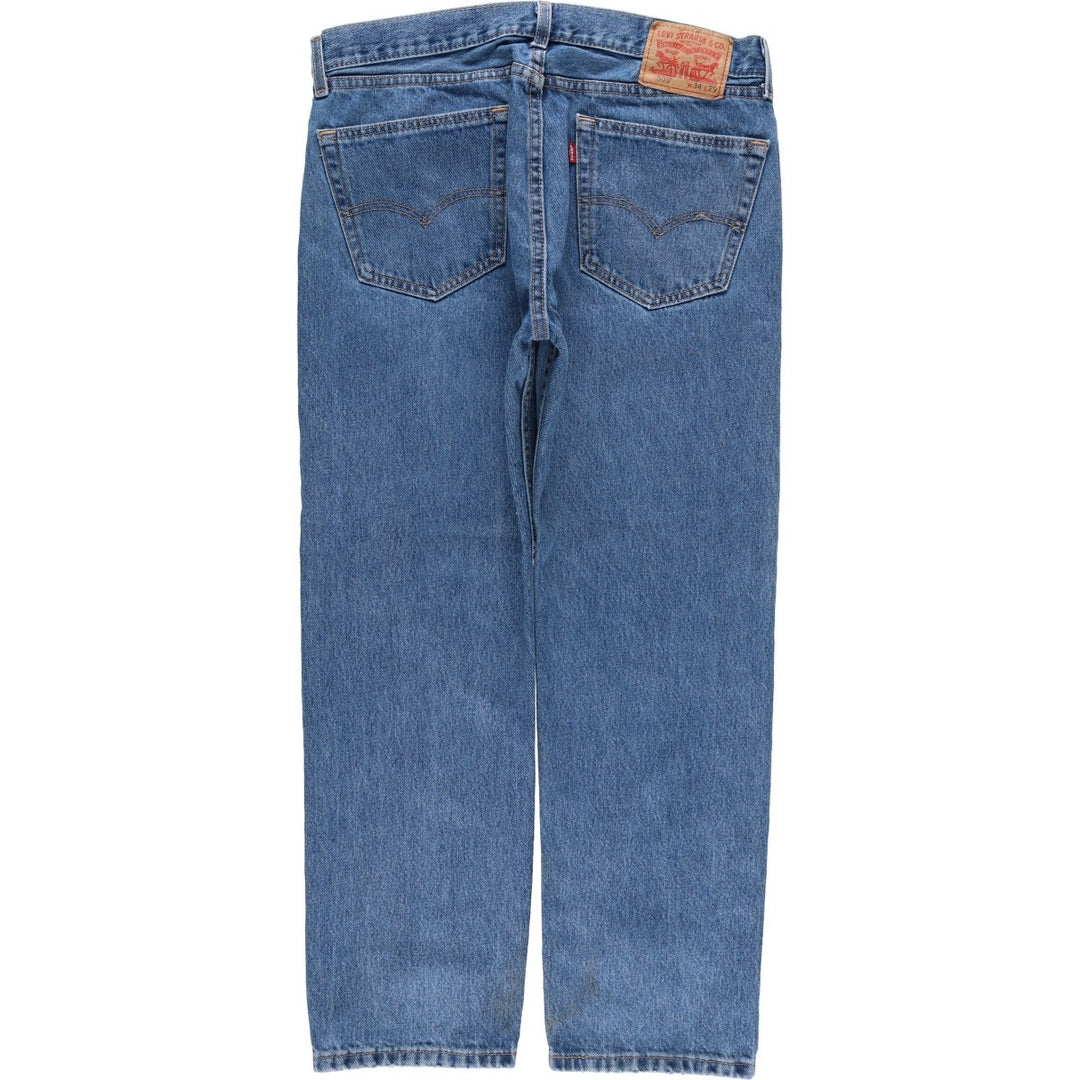 Levi's 505 tapered denim pants for men, size W34 cotton blue type Vintage Second Hand