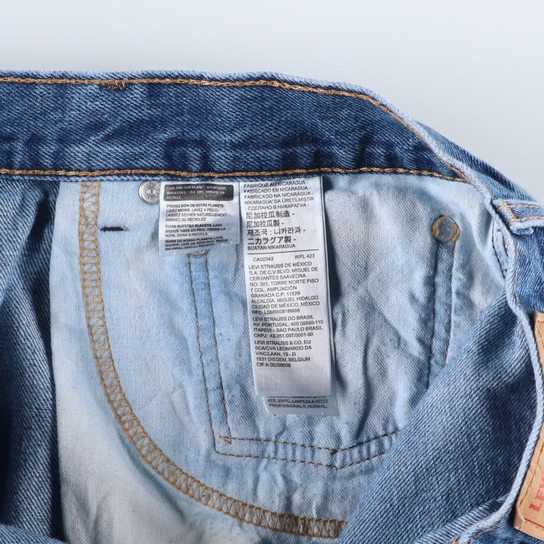 Levi's 505 tapered denim pants for men, size W34 cotton blue type Vintage Second Hand