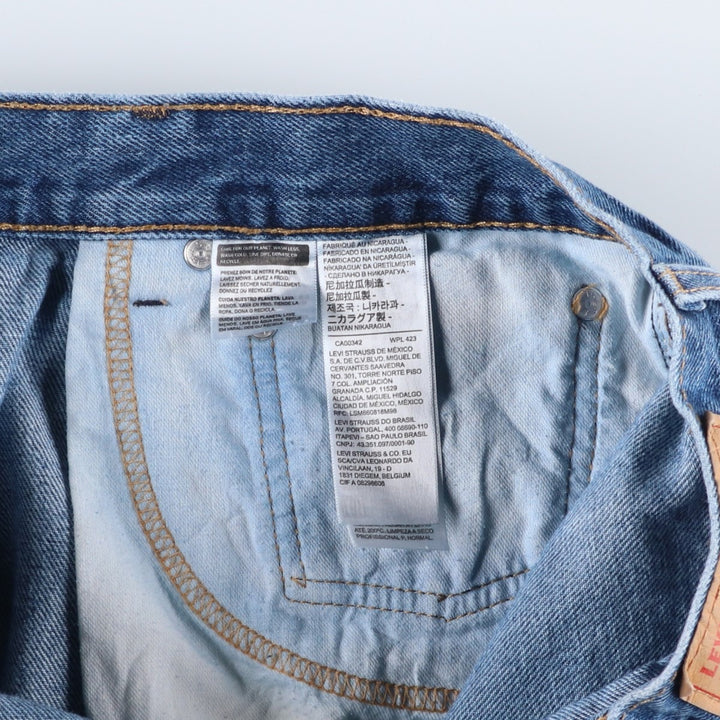 Levi's 505 tapered denim pants for men, size W34 cotton blue type Vintage Second Hand