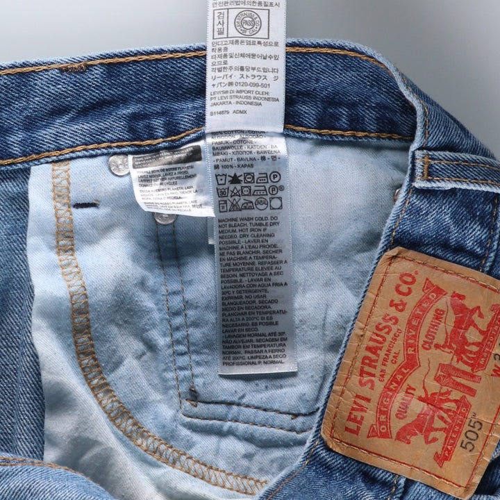 Levi's 505 tapered denim pants for men, size W34 cotton blue type Vintage Second Hand