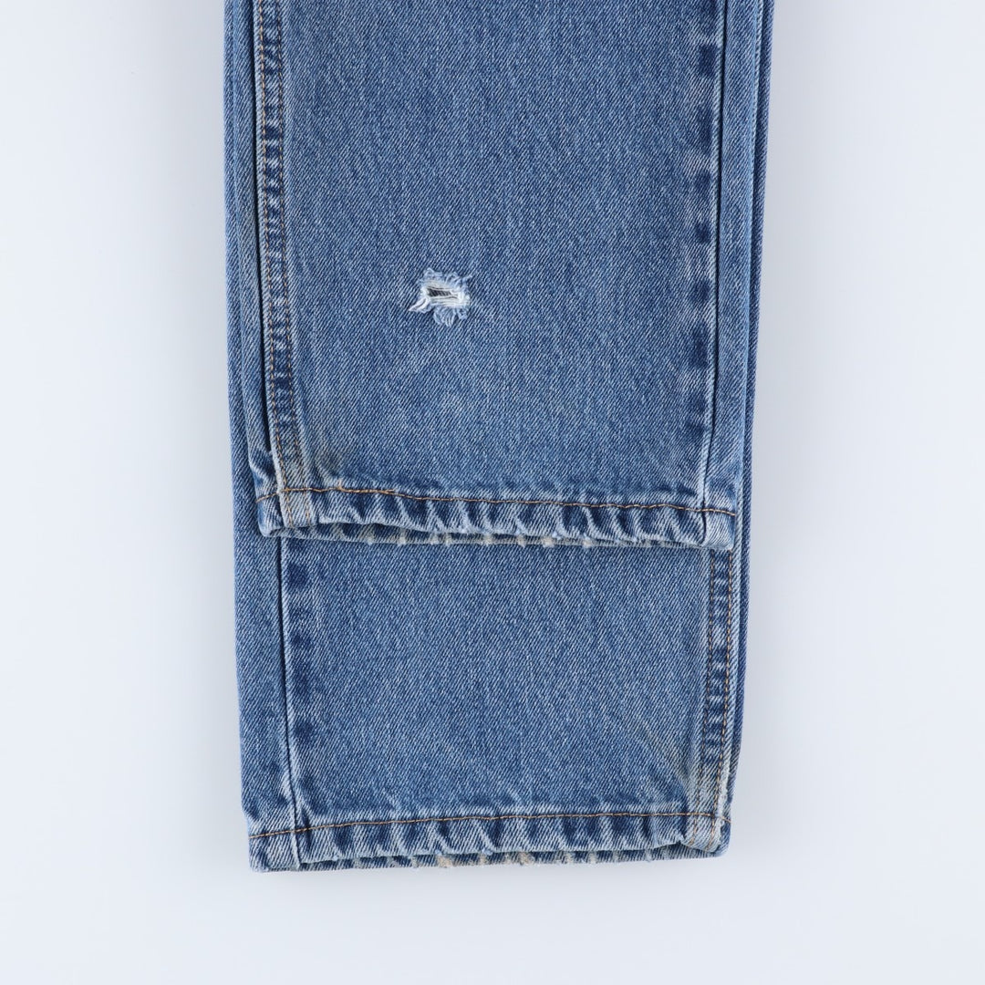 Levi's 505 tapered denim pants for men, size W34 cotton blue type Vintage Second Hand