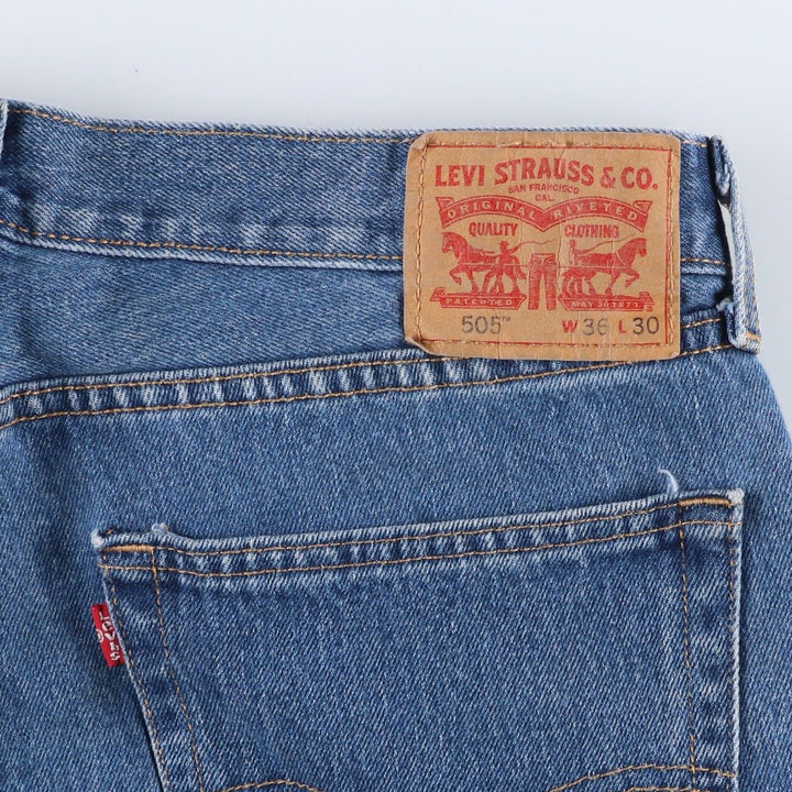 Levi's 505 tapered denim pants for men, size w37 cotton blue type Vintage Second Hand