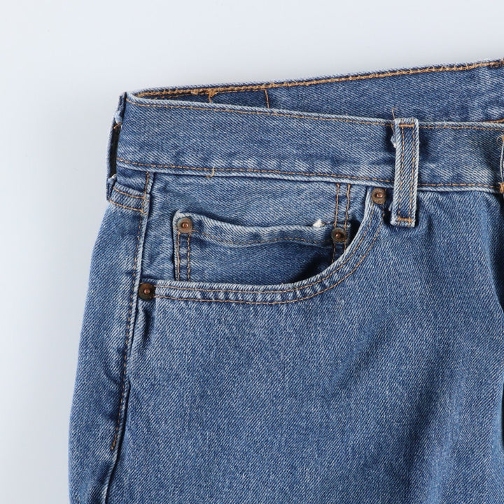 Levi's 505 tapered denim pants for men, size w37 cotton blue type Vintage Second Hand