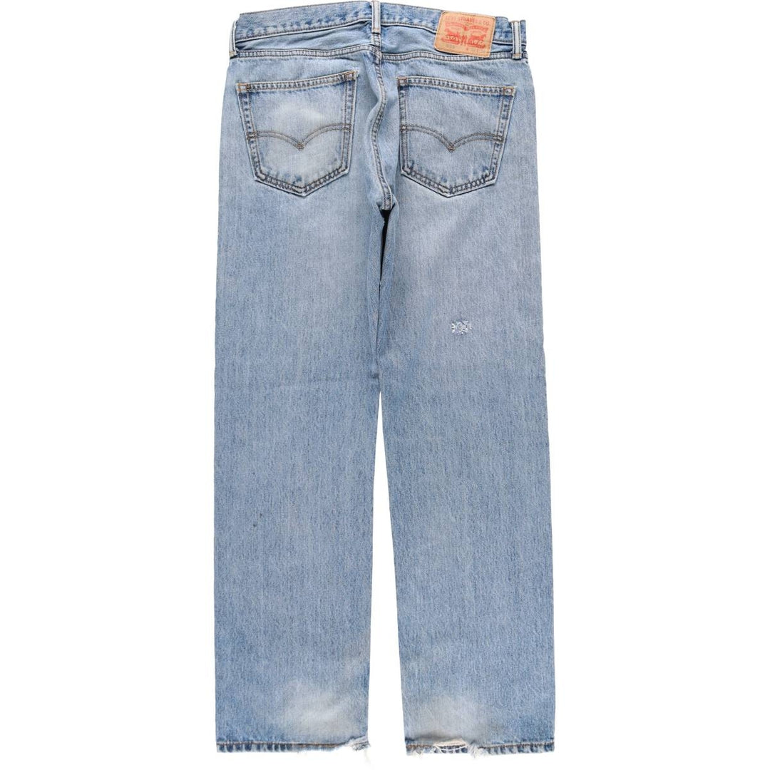 Levi's 505 tapered denim pants for men, equivalent to w35 cotton Blue type light blue Vintage Second Hand