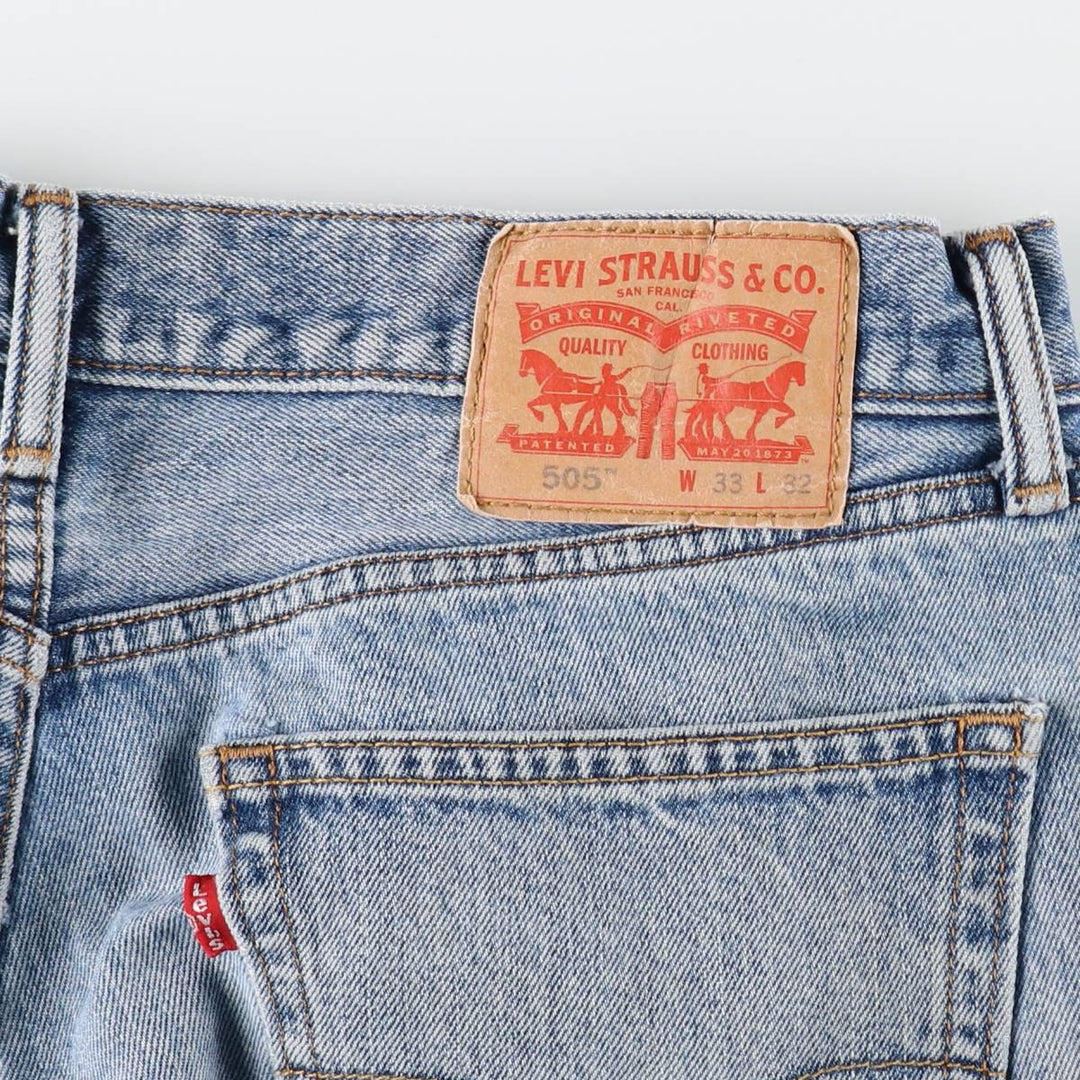 Levi's 505 tapered denim pants for men, equivalent to w35 cotton Blue type light blue Vintage Second Hand