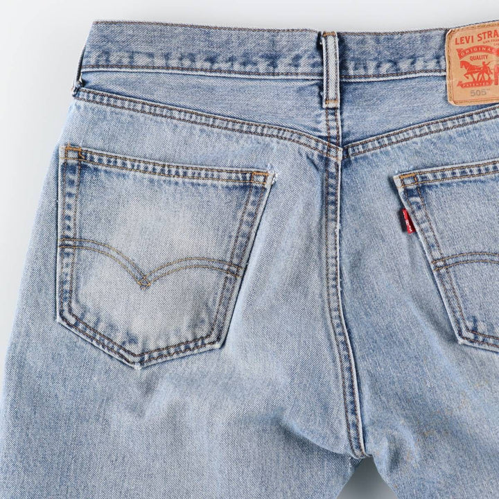Levi's 505 tapered denim pants for men, equivalent to w35 cotton Blue type light blue Vintage Second Hand