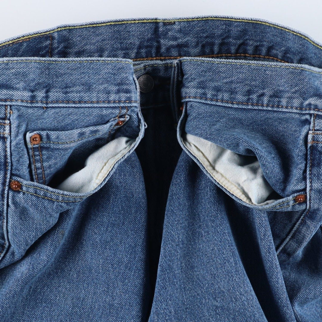 Levi's 505 tapered denim pants for men, size W33 cotton blue type Vintage Second Hand