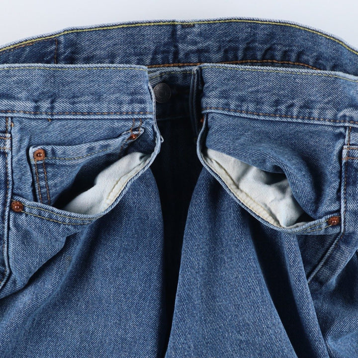 Levi's 505 tapered denim pants for men, size W33 cotton blue type Vintage Second Hand