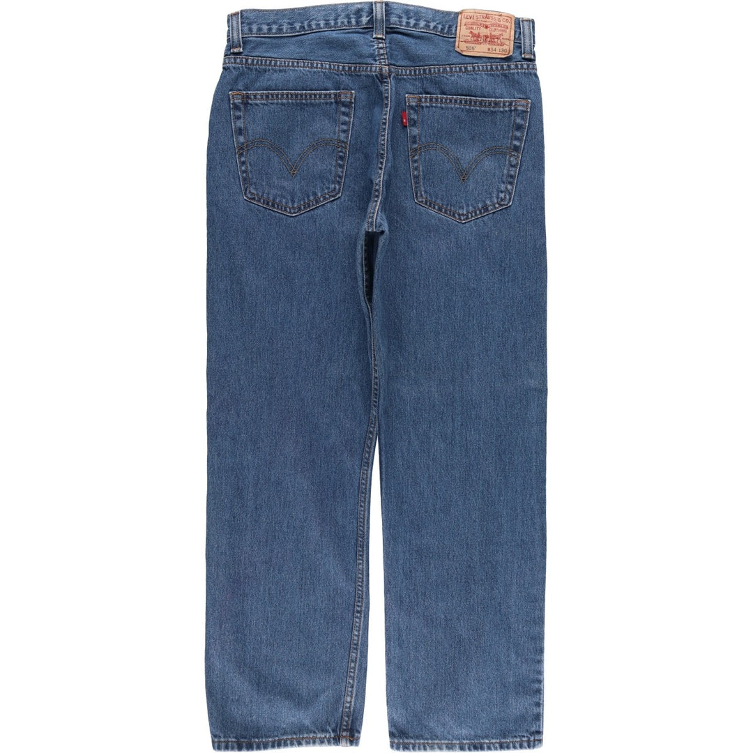 00'S Levi's 505 REGULAR FIT tapered denim pants for men, size w34 cotton blue type Vintage Second Hand