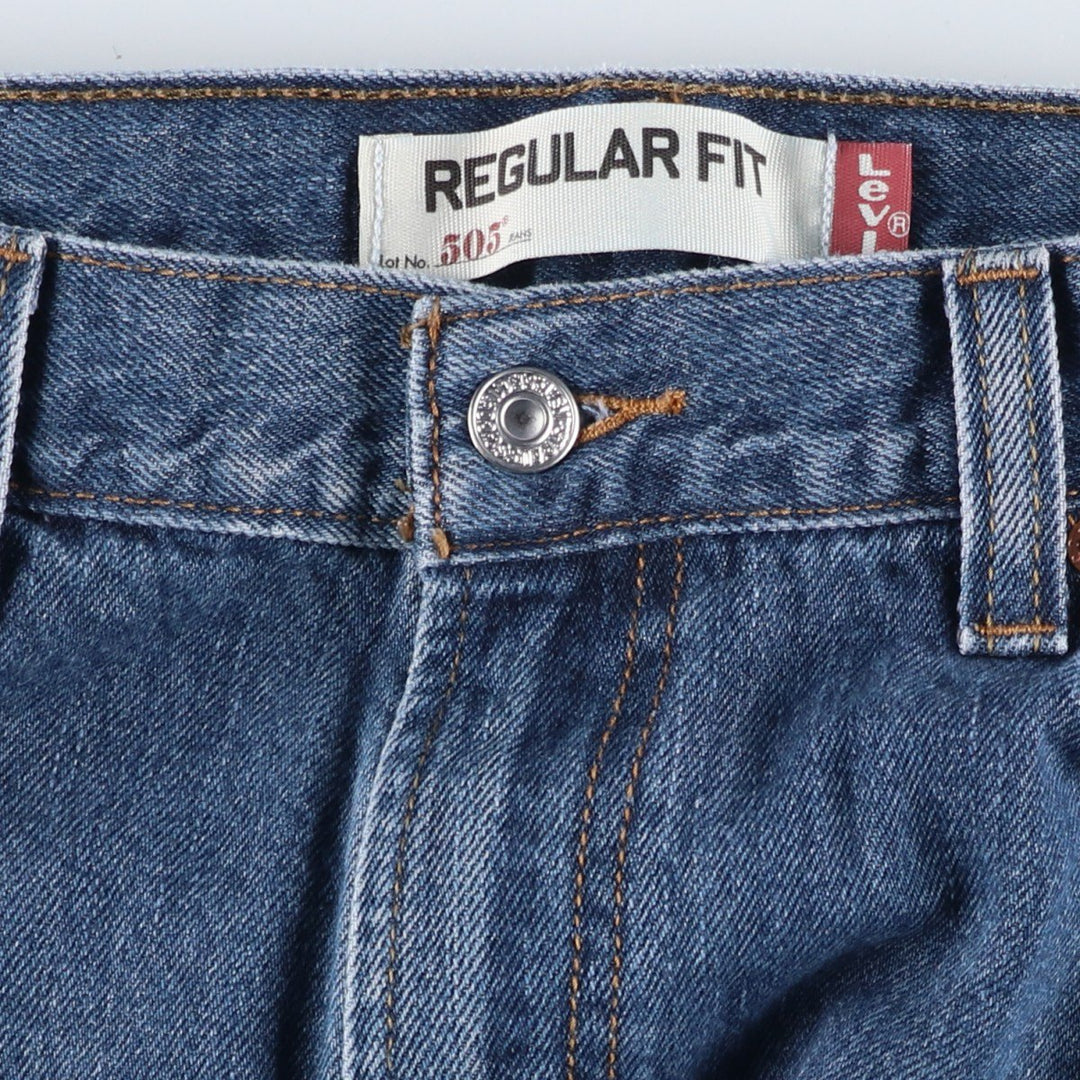 00'S Levi's 505 REGULAR FIT tapered denim pants for men, size w34 cotton blue type Vintage Second Hand