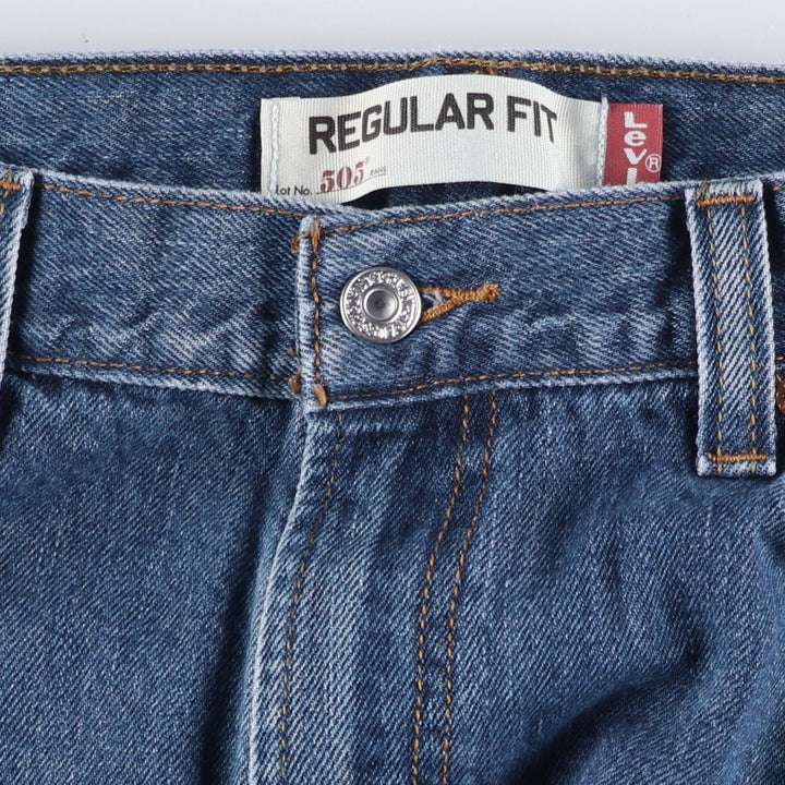 00'S Levi's 505 REGULAR FIT tapered denim pants for men, size w34 cotton blue type Vintage Second Hand