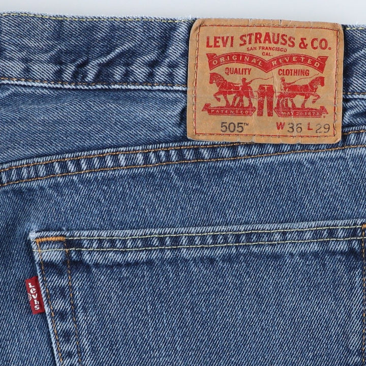 Levi's 505 tapered denim pants for men, size w37 cotton blue type Vintage Second Hand