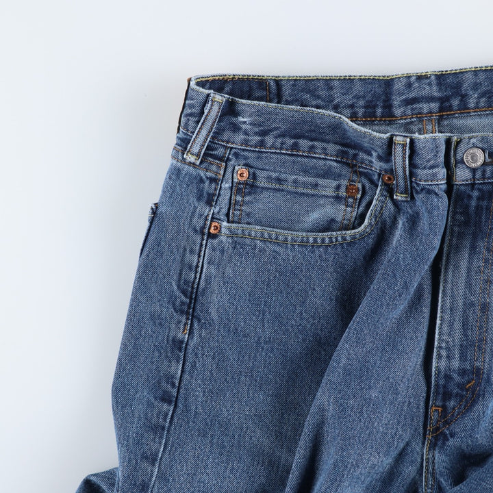 Levi's 505 tapered denim pants for men, size w37 cotton blue type Vintage Second Hand