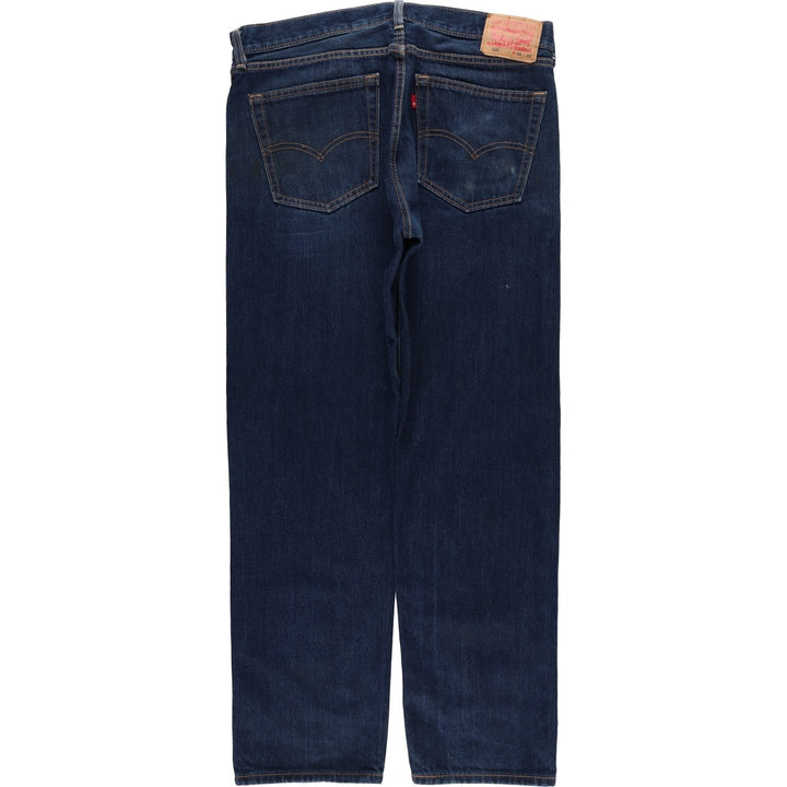 Dark navy Levi's 505 tapered denim pants for men, size W37 cotton blue type Vintage Second Hand