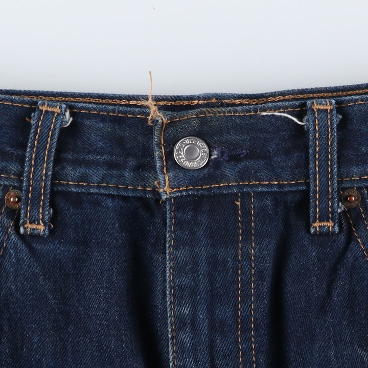 Dark navy Levi's 505 tapered denim pants for men, size W37 cotton blue type Vintage Second Hand