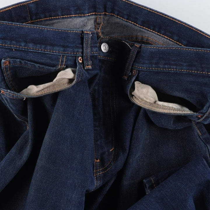 Dark navy Levi's 505 tapered denim pants for men, size W37 cotton blue type Vintage Second Hand