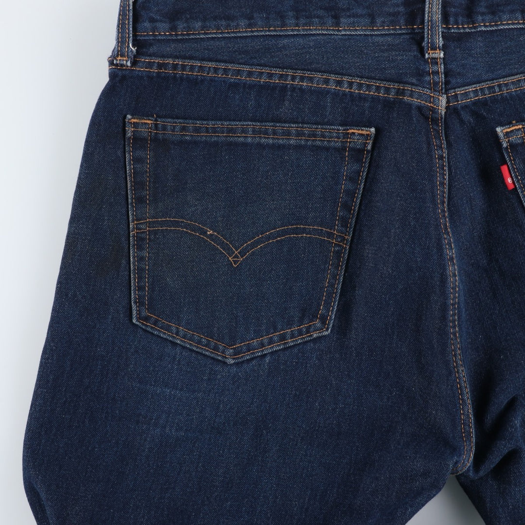 Dark navy Levi's 505 tapered denim pants for men, size W37 cotton blue type Vintage Second Hand
