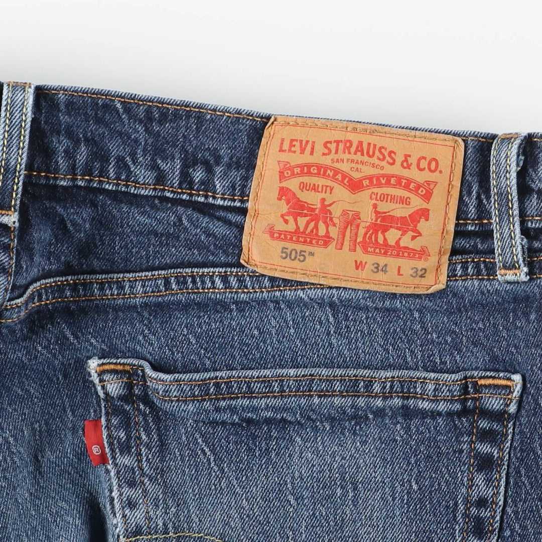 Levi's 505 tapered denim pants for men, size w37 unclear blue type Vintage Second Hand