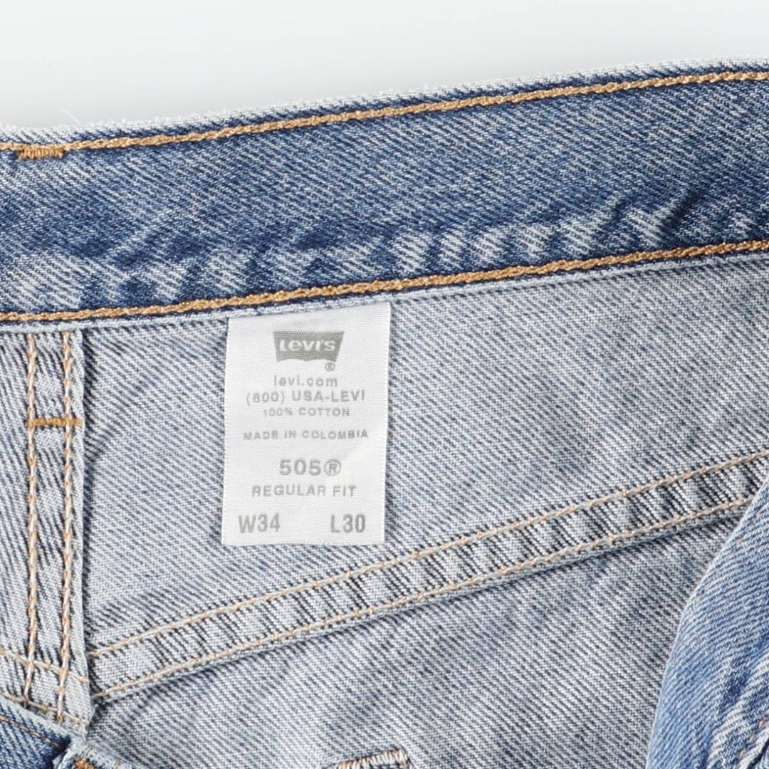 Levi's 505 Regular Fit Tapered Denim Pants, Men's Size W34 (approx.), Vintage cotton blue type Vintage Second Hand