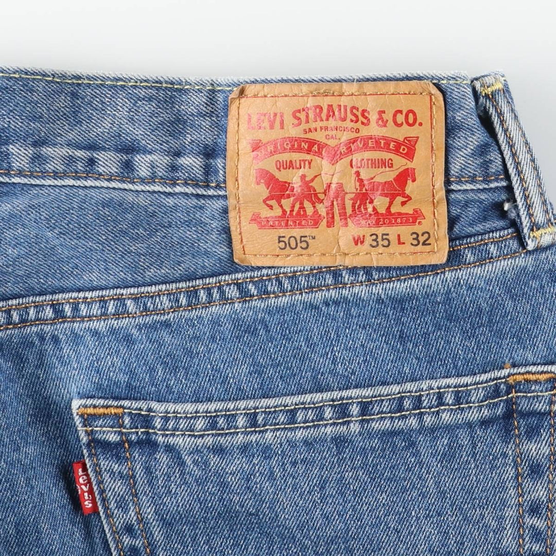 Levi's 505 tapered denim pants for men, size w37 cotton blue type Vintage Second Hand