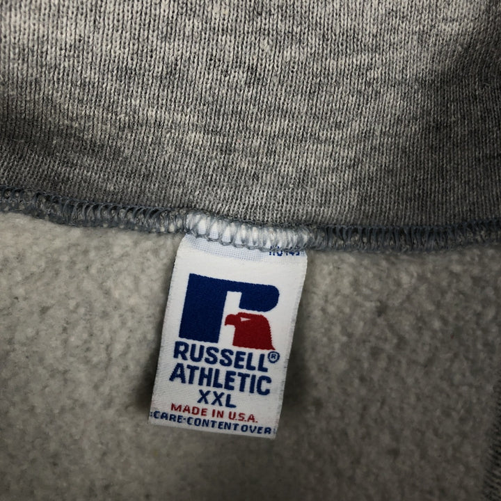 90'S Russell turtleneck plain blank sweatshirt, made in USA, men's size XXL equivalent, vintage. cotton pale white type Vintage Second Hand