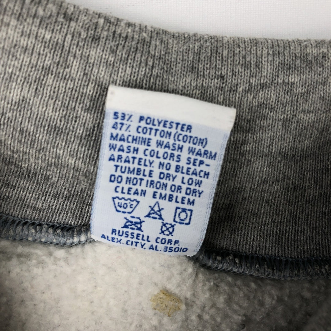 90'S Russell turtleneck plain blank sweatshirt, made in USA, men's size XXL equivalent, vintage. cotton pale white type Vintage Second Hand
