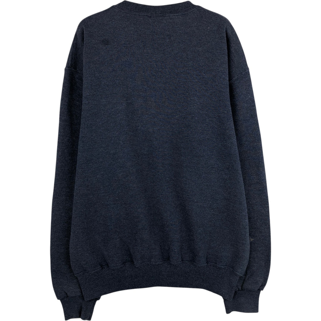90'S Russell plain blank sweatshirt, men's M size, vintage polyester navy blue type Vintage Second Hand