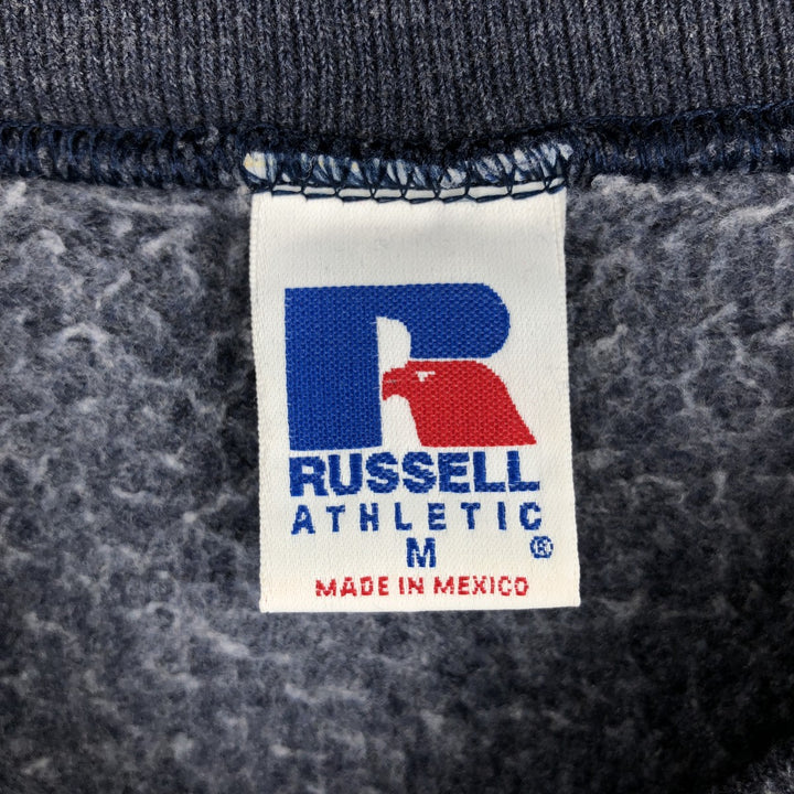 90'S Russell plain blank sweatshirt, men's M size, vintage polyester navy blue type Vintage Second Hand