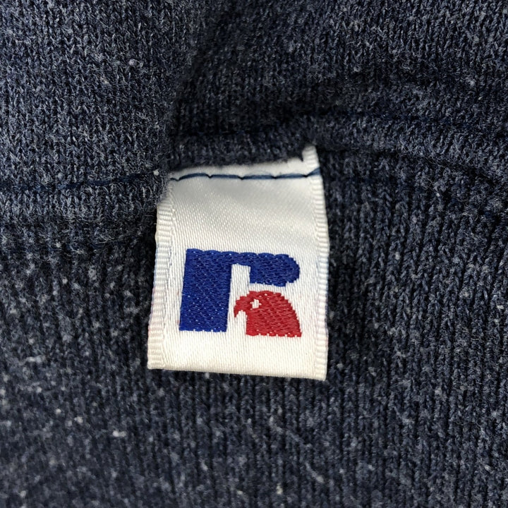 90'S Russell plain blank sweatshirt, men's M size, vintage polyester navy blue type Vintage Second Hand