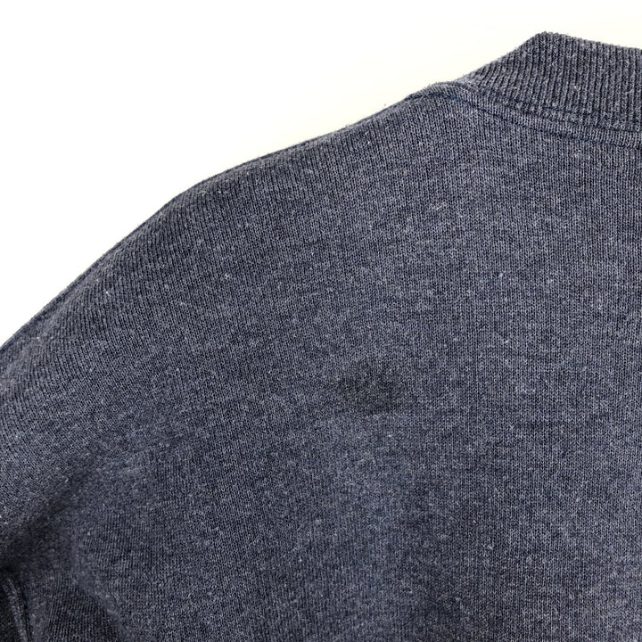 90'S Russell plain blank sweatshirt, men's M size, vintage polyester navy blue type Vintage Second Hand