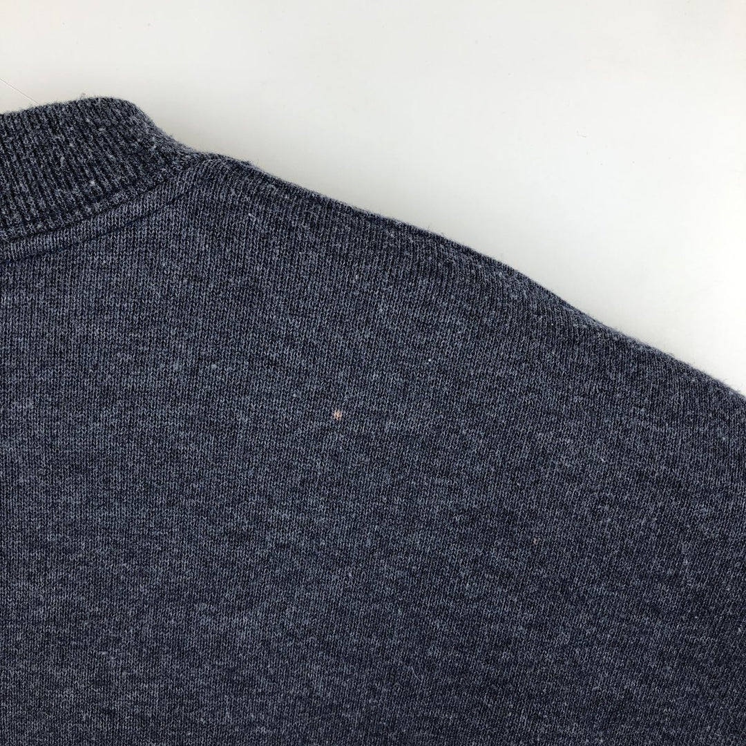 90'S Russell plain blank sweatshirt, men's M size, vintage polyester navy blue type Vintage Second Hand